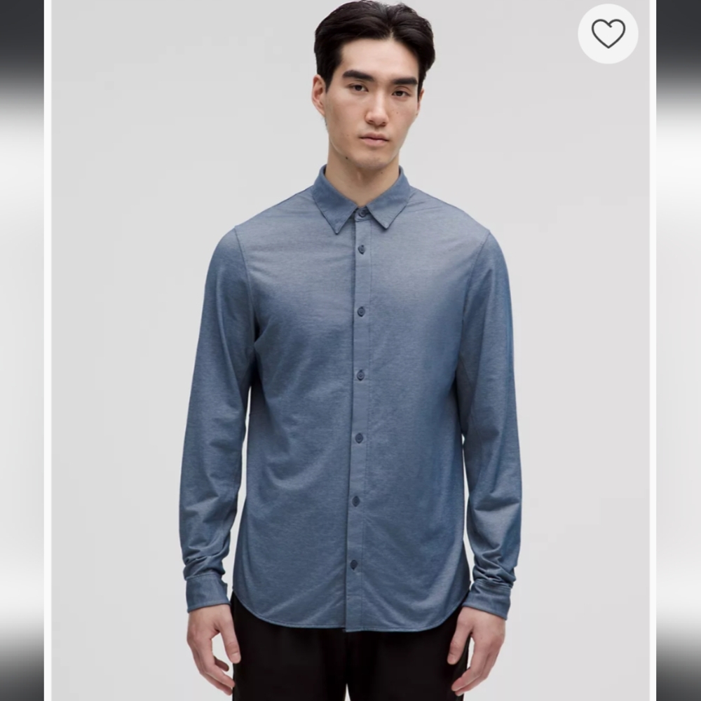 Lululemon Denim "Commission" Long Sleeve Shirt in Enzyme Mineral Blue
